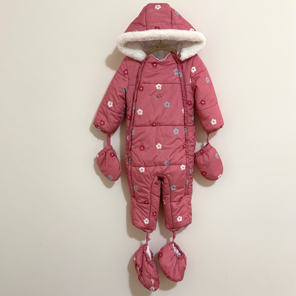 Mayoral Pink Floral Kids One Piece Footie